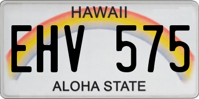 HI license plate EHV575