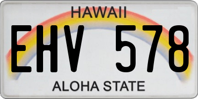 HI license plate EHV578