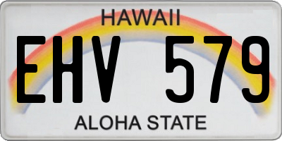 HI license plate EHV579
