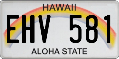 HI license plate EHV581