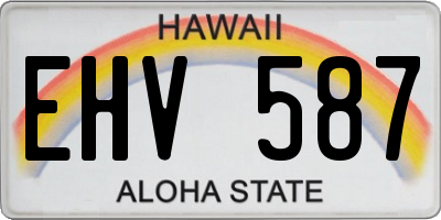 HI license plate EHV587