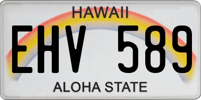 HI license plate EHV589