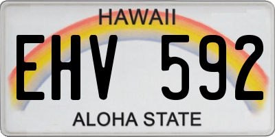 HI license plate EHV592