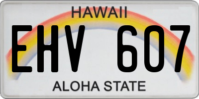 HI license plate EHV607