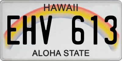 HI license plate EHV613
