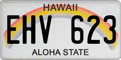 HI license plate EHV623
