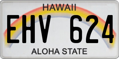 HI license plate EHV624