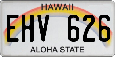 HI license plate EHV626