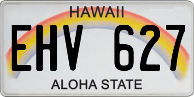 HI license plate EHV627