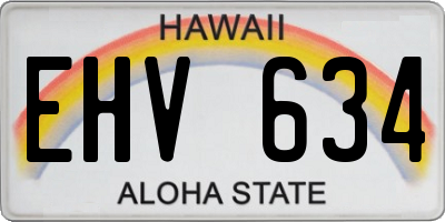 HI license plate EHV634