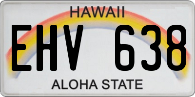 HI license plate EHV638