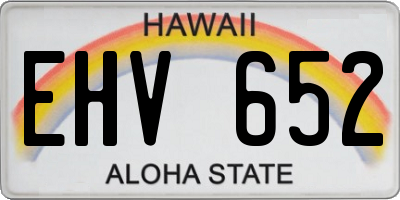 HI license plate EHV652