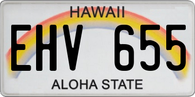 HI license plate EHV655