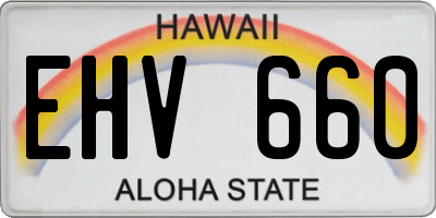 HI license plate EHV660