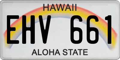 HI license plate EHV661