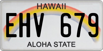HI license plate EHV679