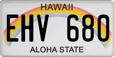 HI license plate EHV680