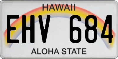 HI license plate EHV684