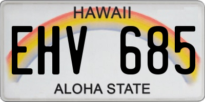 HI license plate EHV685