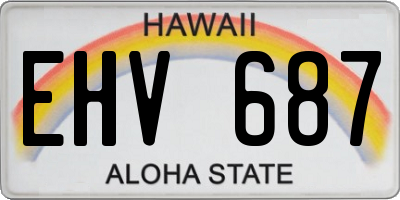 HI license plate EHV687