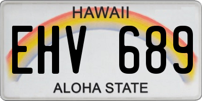 HI license plate EHV689