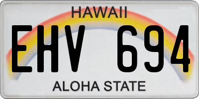 HI license plate EHV694