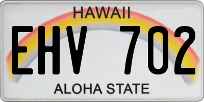 HI license plate EHV702