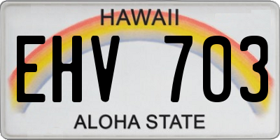 HI license plate EHV703