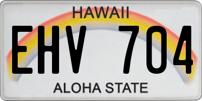 HI license plate EHV704