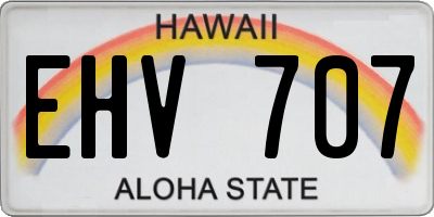 HI license plate EHV707