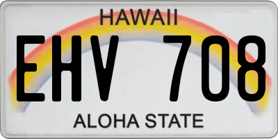 HI license plate EHV708