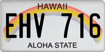 HI license plate EHV716