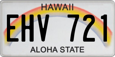 HI license plate EHV721