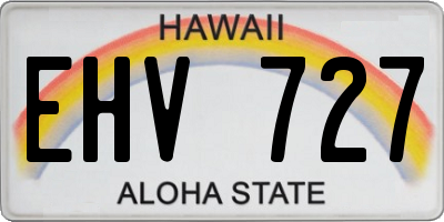 HI license plate EHV727