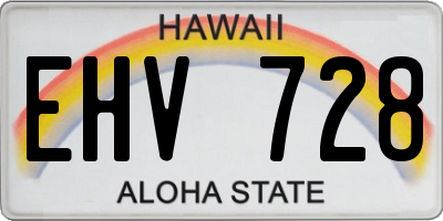 HI license plate EHV728