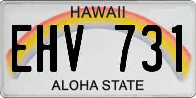 HI license plate EHV731