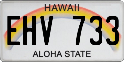 HI license plate EHV733