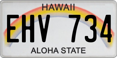 HI license plate EHV734