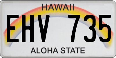 HI license plate EHV735
