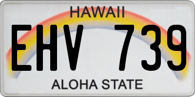 HI license plate EHV739