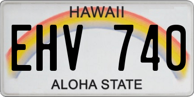 HI license plate EHV740