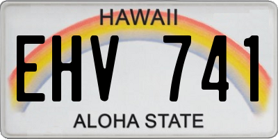 HI license plate EHV741