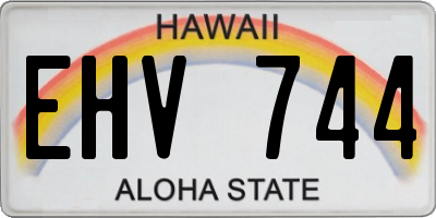 HI license plate EHV744