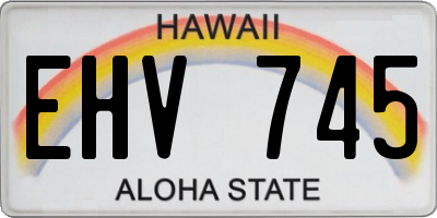 HI license plate EHV745