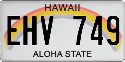 HI license plate EHV749