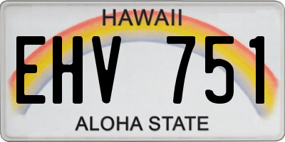 HI license plate EHV751
