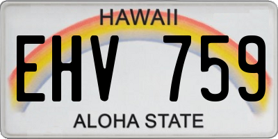 HI license plate EHV759