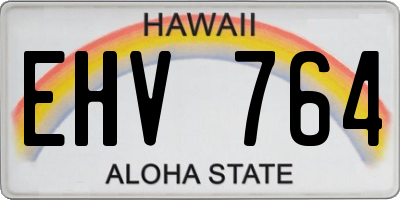 HI license plate EHV764