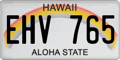 HI license plate EHV765