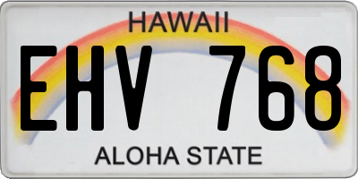 HI license plate EHV768